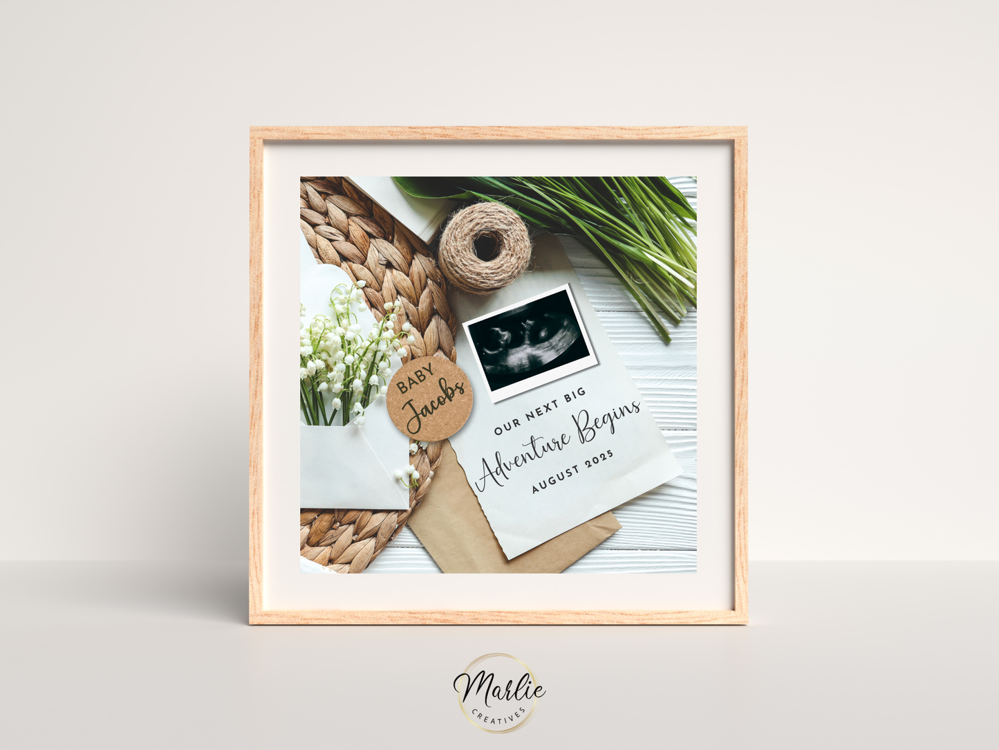 Boho Pregnancy Announcement Template
