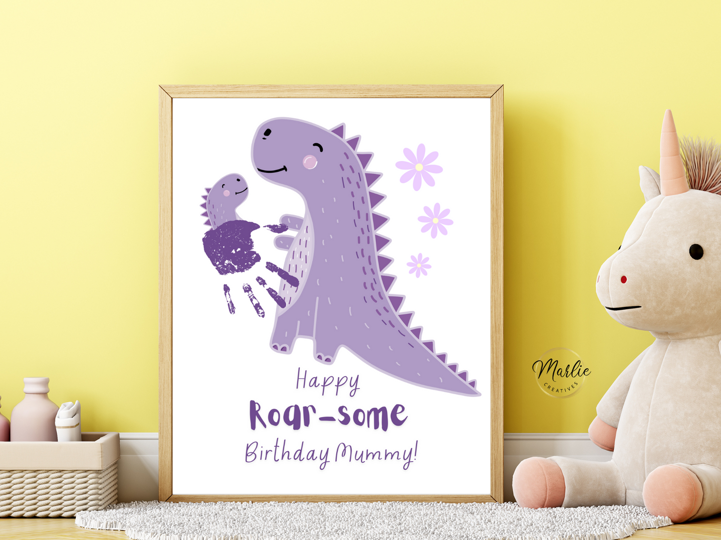 Purple Dinosaur Handprint Art For One Child