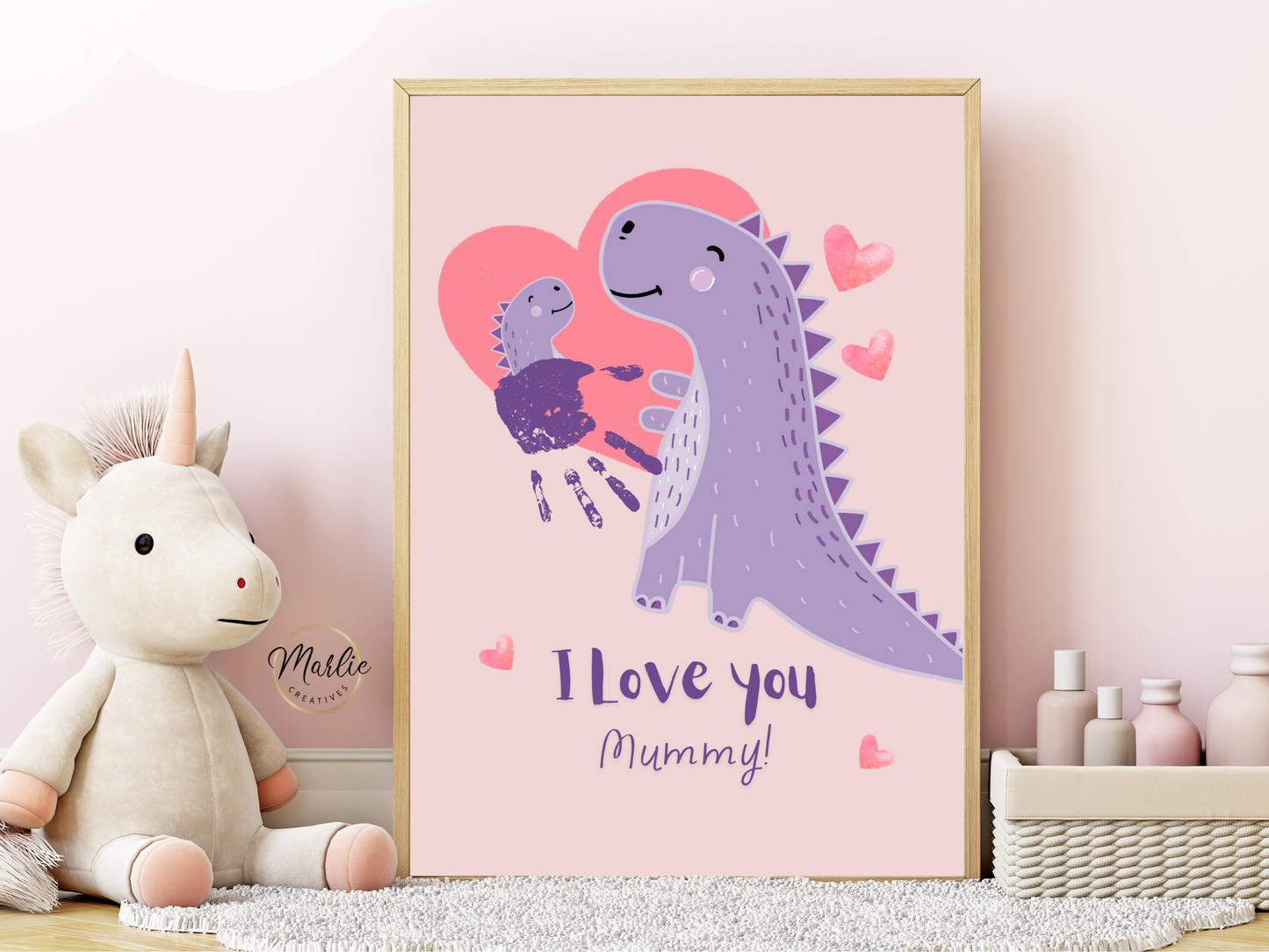 Purple Dinosaur Handprint Art For One Child