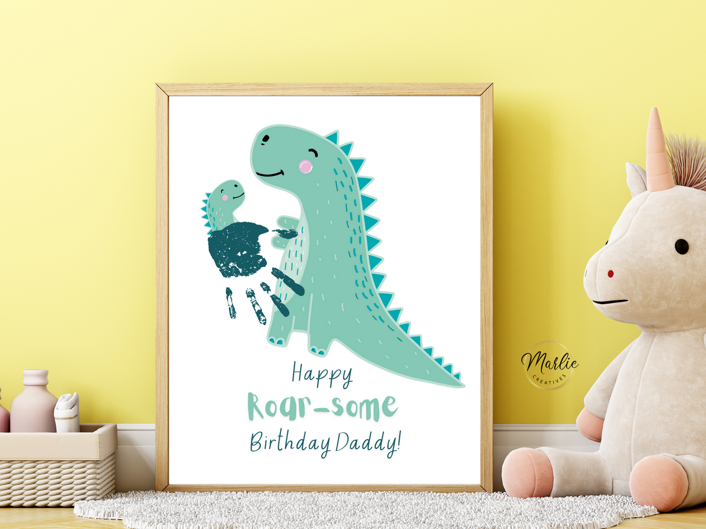 Green Dinosaur Handprint Art For One Child