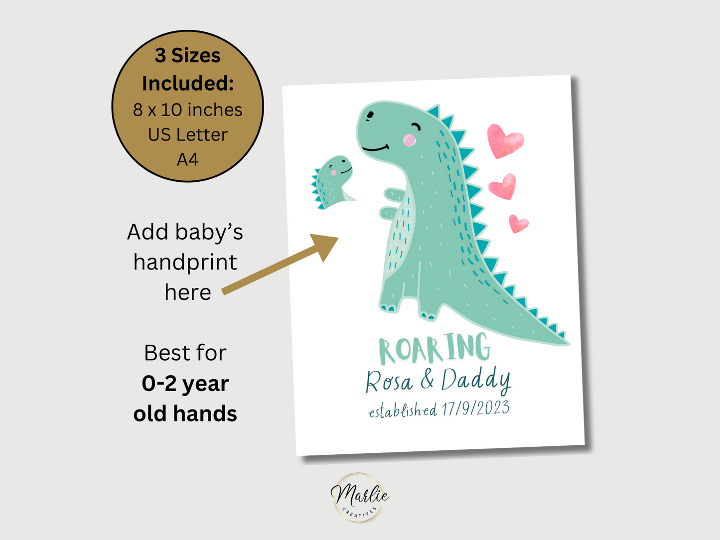 Green Dinosaur Handprint Art For One Child