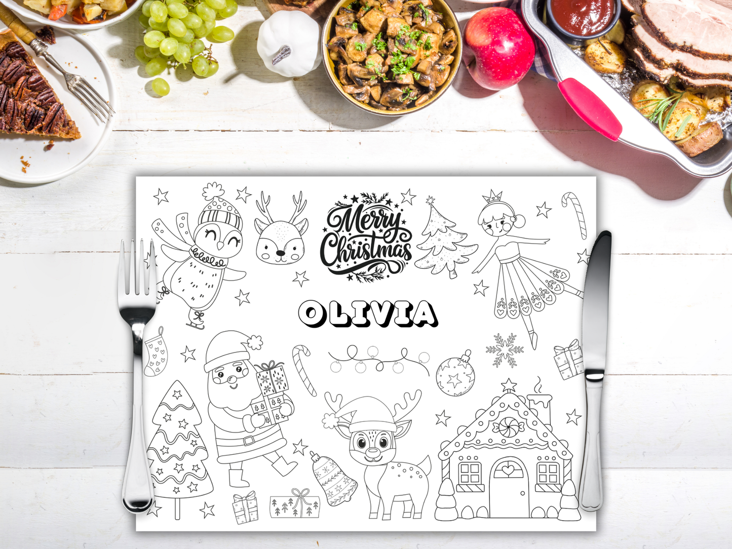 Christmas Coloring Page Placemat