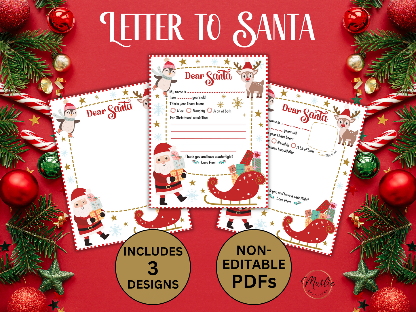 Letter From Santa, Nice List Certificate and Letter To Santa